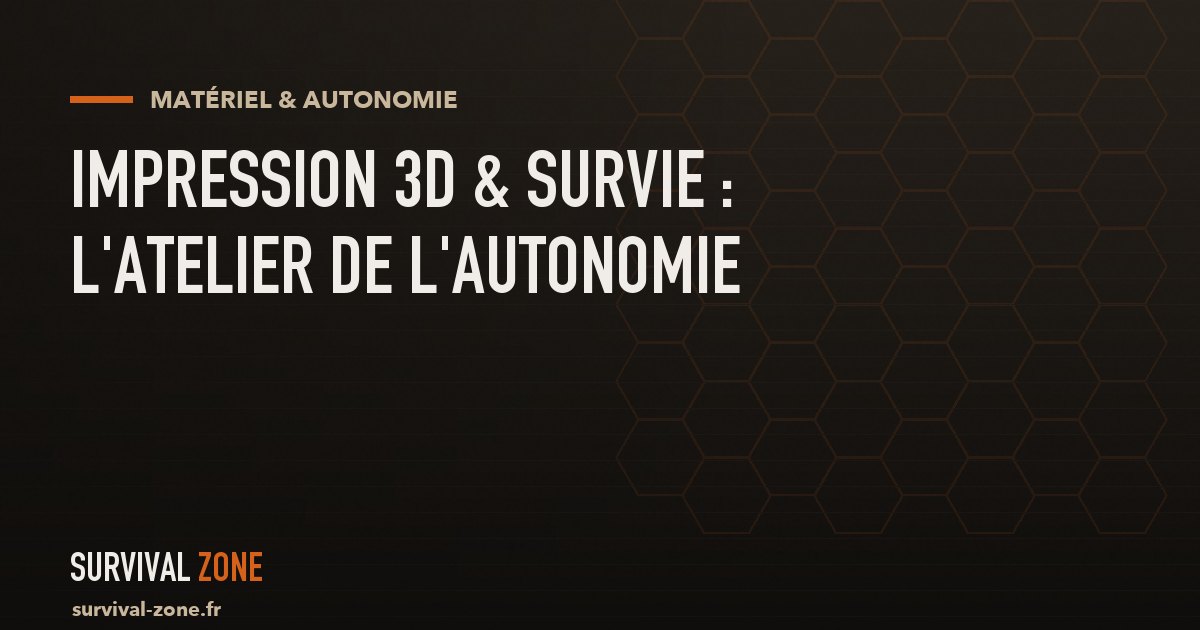 Impression 3D et survie : l'atelier de fabrication de l'autonomie