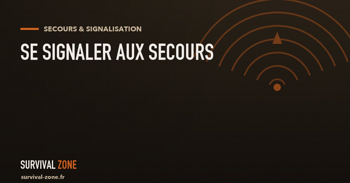 Se signaler aux secours : sifflet, miroir, signaux sol-air et 112/114